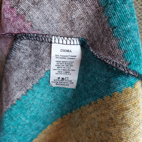 Diosa Half Sleeve Open Front Cardigan Striped - S - Picture 6 of 7